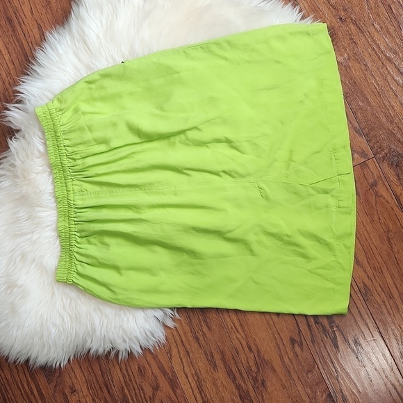 GO Silk Neon Green Silk Pencil Skirt - Picture 4 of 5